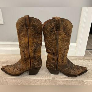Ladies Dan Post Leather Cowboy Boots